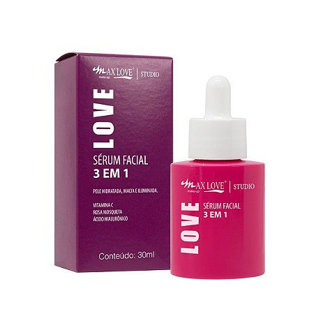 Sérum Facial 3 em 1 Pele Hidratada Macia Iluminada Max Love