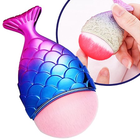 Pincel Espanador Pó Unha Rabo De Sereia Manicure Maquiagem