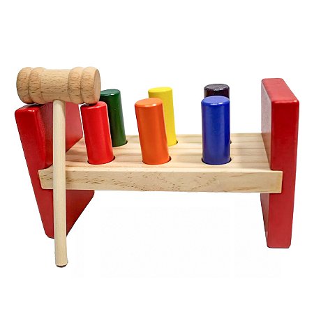 Brinquedo Educativo Bate Pinos Colorido Infantil 6 Pçs