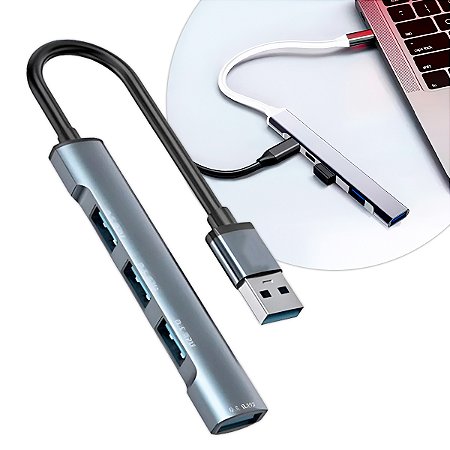 Hub Cabo Usb 3.0 Extensor Adaptador 4 Portas Hd Pen Drive