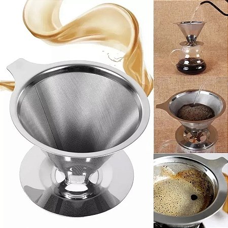 Coador De Cafe Aço Inox Reutilizavel Ecologico