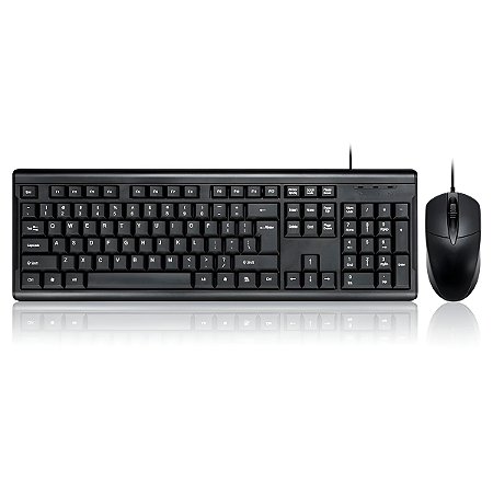 Kit Conjunto Teclado E Mouse Com Fio USB Wired