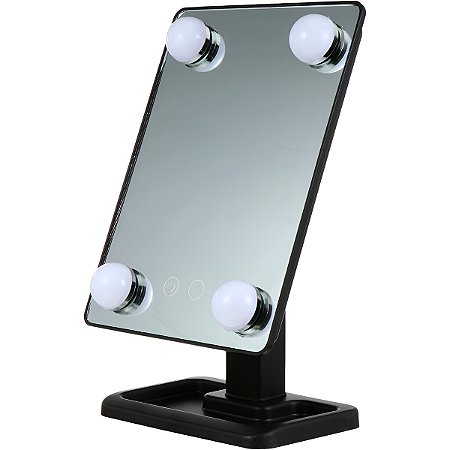 Espelho Touch Articulado  4 Leds Luz Camarim Porta Maquiagem Portátil