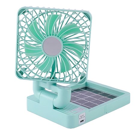 Ventilador Dobrável Portátil Carregamento Solar E Cabo USB