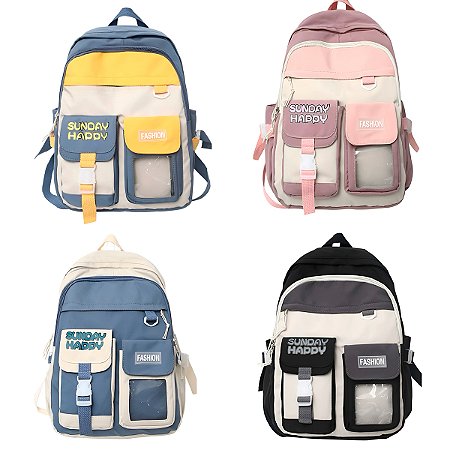 Mochila Juvenil Feminina Casual Cute Duo Passeio