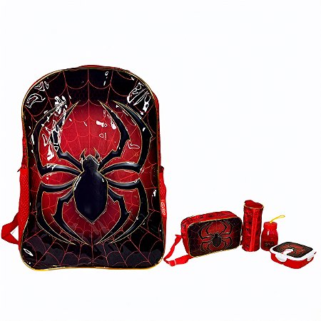 Kit Mochila Escolar com Acessórios Infantil Homem Aranha