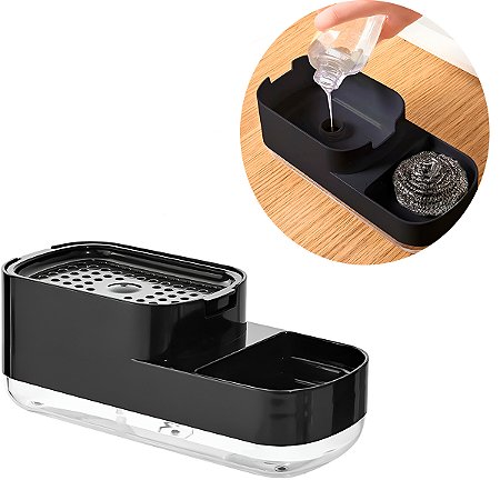 Porta Detergente Dispenser Com Suporte Esponja Cozinha