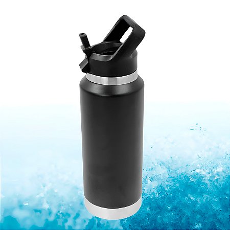 Garrafa Térmica Flip Squeeze Alça Canudo 1000ml Academia