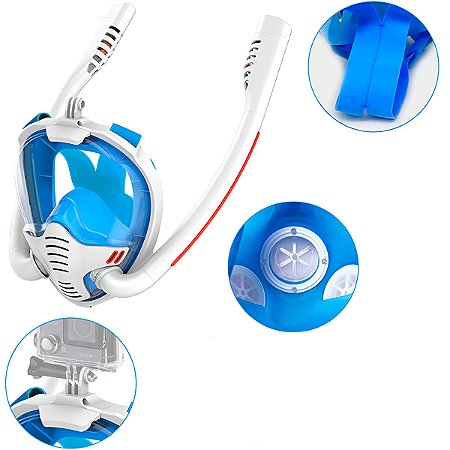 Máscara de Mergulho com Snorkel Duplo Piscina Natação