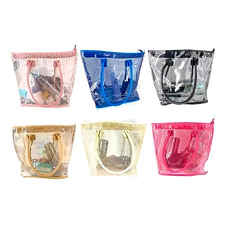 Bolsa Transparente de Plástico Rendado Praia Piscina