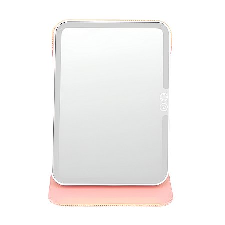 Espelho LED Portátil com Capa Recarregável Touch USB