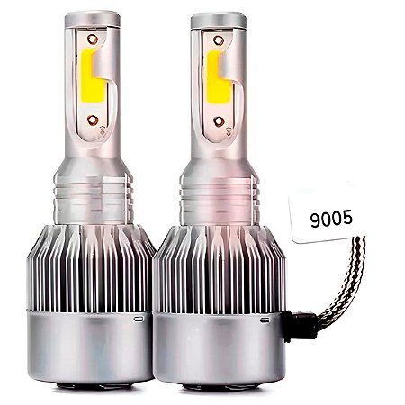 Par de Lâmpadas Automotivas Farol Alto Baixo Full LED 9005