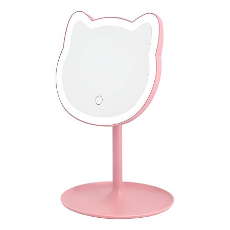 Espelho de Mesa para Maquiagem Formato Gatinho Decorativo
