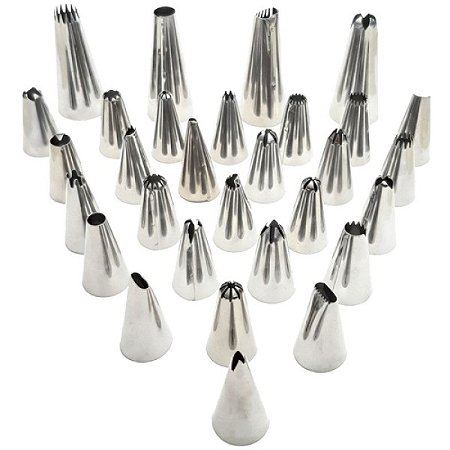 Jogo Bico De Confeitar Inox Com 30 Unidades