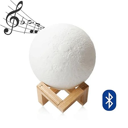 STO351 - Luminaria Lua Musical 15 cm Bluetooth Moon Luminous