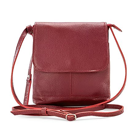 Bolsa de Couro Legítimo Transversal Tiracolo Modelo Jô