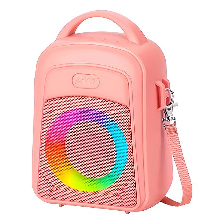 Caixa Som Mochila com Alça Portátil Bluetooth USB Rádio