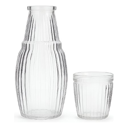 Jarra Moringa com Copo Vidro Água Suco 1 Litro Utilidade