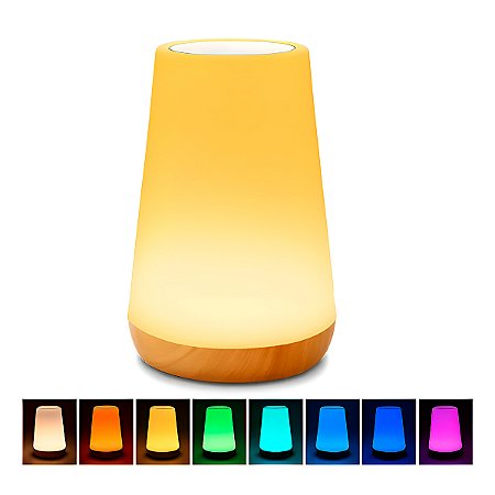 Abajur Luminária Touch USB Mesa Decoração Iluminação RGB
