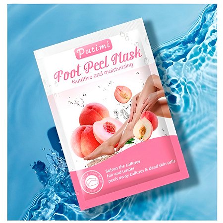 Máscara Esfoliante Pé Tratamento Pêssego Nutritivo Hidratante