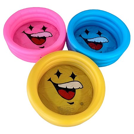 Piscina Inflável Redonda Carinha Feliz Infantil 90 Litros