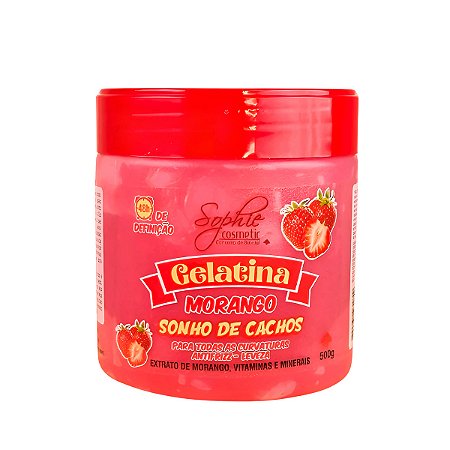 Gelatina Capilar Fragrância Morango Modelador Cachos