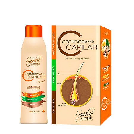 Combo Kit Cronograma Shampoo Multi Benefícios Tratamento