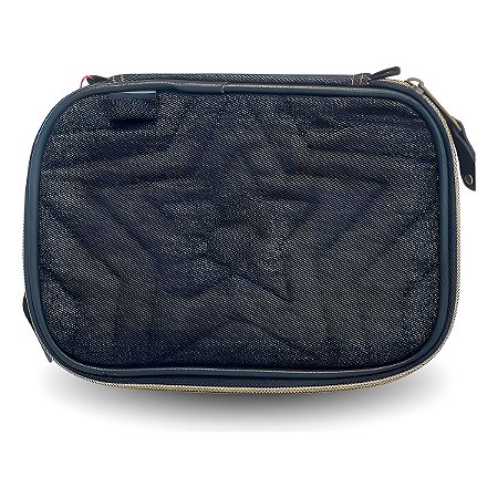 Estojo Escolar Box Jeans Juvenil Organizador Bolsa