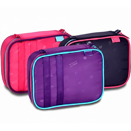 Estojo Box Escolar Fashion Multifuncional Passeio Cor