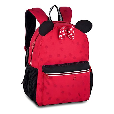 Mochila Animada de Costas Escolar Juvenil Passeio Vermelha