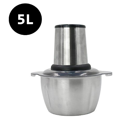 Triturador De Alimentos Carne e Legumes Elétrico 5L Aço Inox
