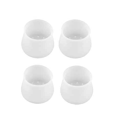 4 Protetores Silicone Cadeira Mesa Cama Redondo Transparente