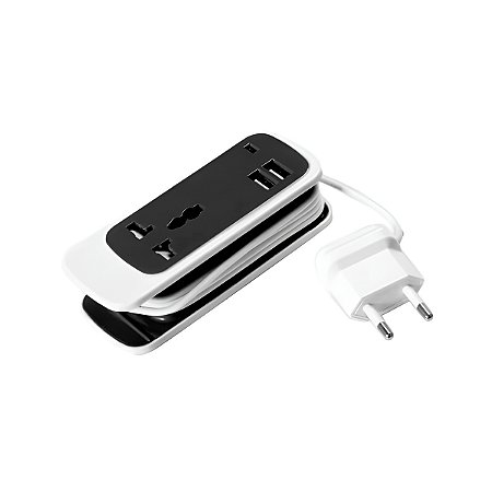 Extensão Filtro de Linha Tomada Universal USB Duplo