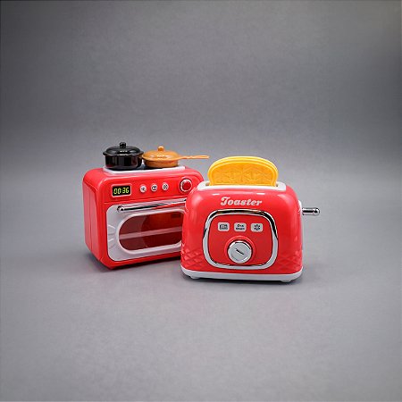Brinquedo Conjunto Infantil Mini Forno Mini Torradeira