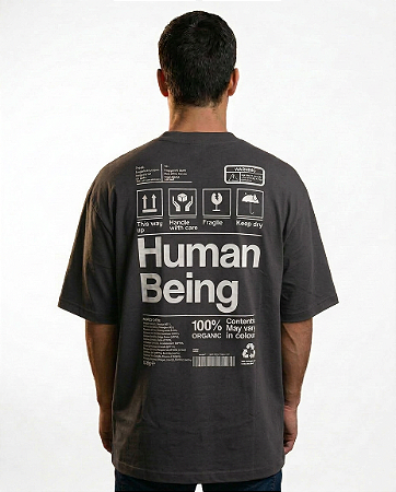 Camiseta Oversized Human Being Verde Jardim