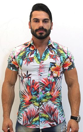 camisa floral social