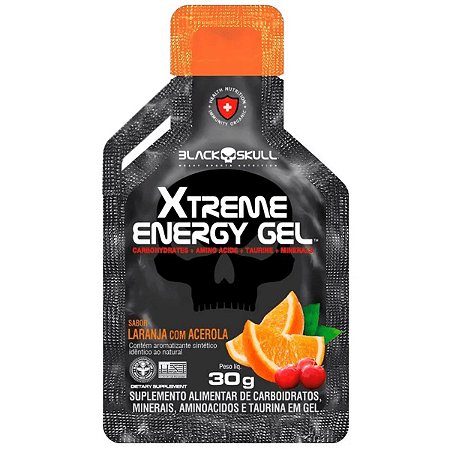 Xtreme Energy Gel Laranja com Acerola 30g - Black Skull
