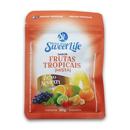 Bala Diet Sabor Frutas Tropicais Sachê 20g - Sweet Life