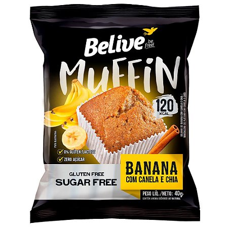 Muffin Banana com Canela e Chia Zero - BeLive 40g
