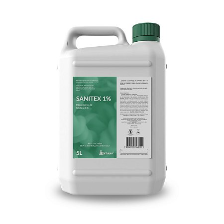 Hipoclorito de Sódio 1% de 5 litros da Sanitex - Caixa com 2 Unidades