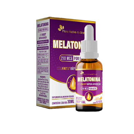 Melatonina em Gota 210mcg, Sabor Laranja da Flora Nativa do Brasil - Frasco de 30ml
