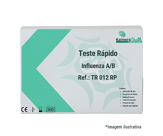 Teste Rápido Influenza A/B + H1N1, Swab-Cassete, Cx c/ 20 Testes