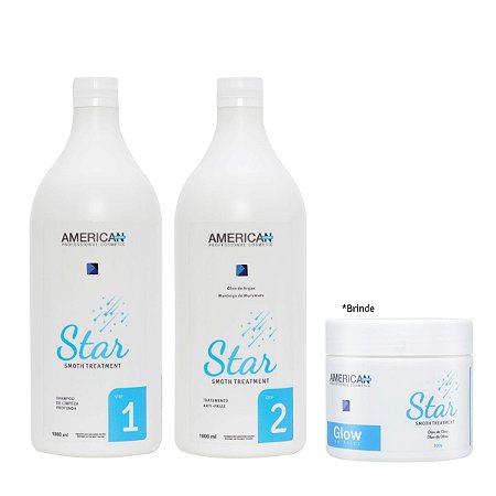 American Star Smoth Treatment  Shampoo e Redutor - 1000ml + Brinde BTX