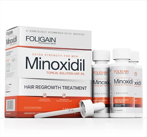 Minoxidil 5% - Barba e Cabelo Foligain (3 meses)