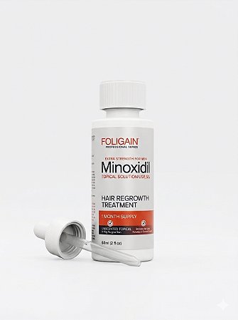 Minoxidil 5% - Barba e Cabelo Foligain com conta gotas (1 mes)