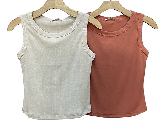 Blusa Regata Malha Rib