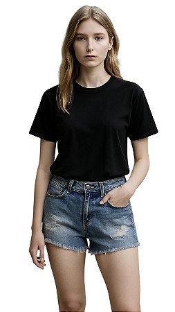 Shorts Curto Cintura Alta Jeans