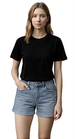 Shorts Curto Cintura Alta Jeans