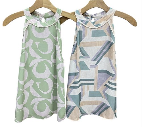 Blusa Regata Estampada Viscose