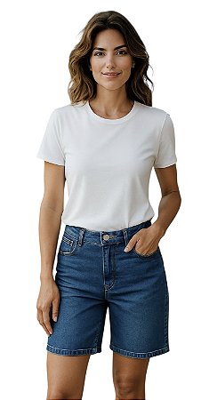 Bermuda Cintura Alta Jeans